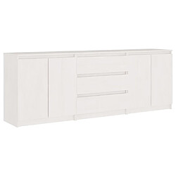 vidaXL Armoire d'appoint Blanc 180x36x65 cm Bois de pin massif