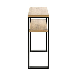 Avis Pegane Meuble console, table console en bois coloris chêne et métal noir -longueur 70 x profondeur 28 x hauteur 75 cm