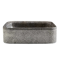 Avis Pegane Vasque à poser / lavabo en marbre coloris gris aspect pierre mat - Longueur 50 x Hauteur 15 x Profondeur 38 cm