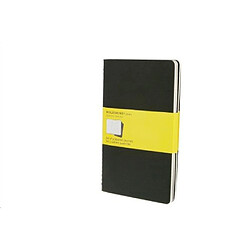 Moleskine Set de 3 cahiers quadrillés Grand format Couverture souple 13 x 21 cm Noir