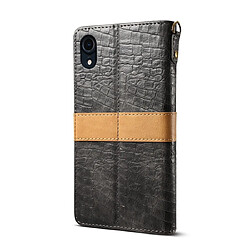 Avis Wewoo Housse Coque Étui en cuir à rabat horizontal PU de texture épissée de couleur crocodile pour iPhone XRavec porte-monnaie et étuifentes cartes et lanière Gris