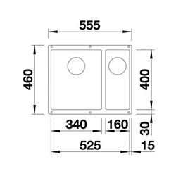 Blanco Evier sous plan Sublime 340/160-U sous plan, 523552