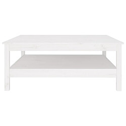 Avis ComfortXL Table Basse Blanc 100x100x40 Cm Bois Massif De Pin