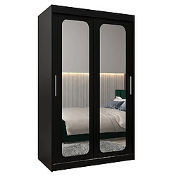 Abiks Meble Armoire PROMO T3 À Portes Coulissantes 200/120/62 2 Portes (Noir/Noir)