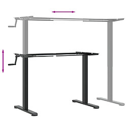 Helloshop26 Cadre de Bureau table poste de travail meuble d'ordinateur informatique étude debout (94-135) x 60 x (70-114) cm acier noir 02_0023975 pas cher