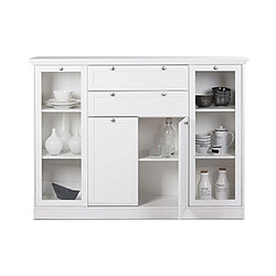 Acheter Mes Buffet haut 2 portes 2 tiroirs 160x40x120 cm blanc - LANDZY