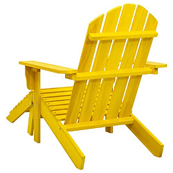 Acheter Maison Chic Chaise de jardin avec pouf - Fauteuil d'extérieur Adirondack Bois de sapin Jaune -MN55322