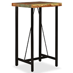 vidaXL Ensemble de bar 3 pcs Bois de récupération Cuir véritable et toile