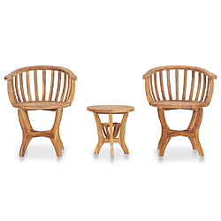 vidaXL Ensemble de bistro de jardin 3 pcs Bois de teck solide