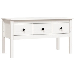 Maison Chic Table basse,Table Console Table d'appoint, Table pour salon Blanc 102x49x55 cm Bois massif de pin -MN24844