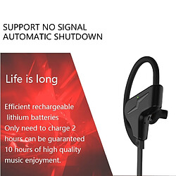 Wewoo Ecouteur Bluetooth pour iPhone sans fil stéréo Sport Crochet d'oreille écouteurs avec contrôle du volume Mic Soutien Handfree Appel Samsung HTC Sony et Smartphones Noir pas cher