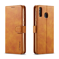 Wewoo Housse Coque Pour Galaxy M20 LC.IMEEKE en cuir de veau à rabat horizontalavec support et fentes cartes et portefeuille jaune