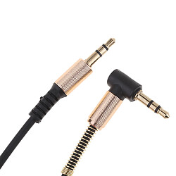 Avis 3,5 mm m à m câble de câble en forme de l prise audio jack à angle droit noir