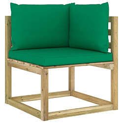 Maison Chic Salon de jardin 10 pcs + coussins - Mobilier/Meubles de jardin - Table et chaises d'extérieur bois de pin imprégné -MN78695 pas cher