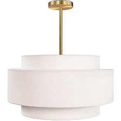 ICONIK INTERIOR Lampe Suspendue de Plafond - Abat-jour en Tissu - Braichal Or vieilli