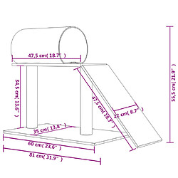 vidaXL Arbres à chat avec tunnel et échelle gris clair 55,5 cm pas cher