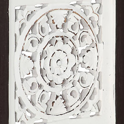 Acheter vidaXL Panneau mural sculpté à la main MDF 40x40x1,5cm Marron et blanc