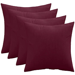 ICONIK INTERIOR Lot de 4 coussins en velours - housse et garnissage - Mesmal Cognac