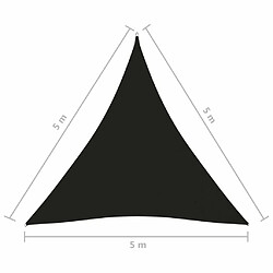 Avis vidaXL Voile de parasol tissu oxford triangulaire 5x5x5 m noir