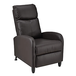 Fauteuil Relaxant Bregenz Inclinable et Repose-Pieds Similicuir Marron [en.casa]