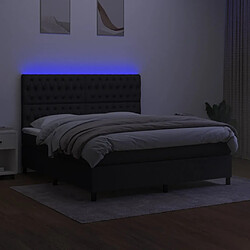 Avis vidaXL Sommier à lattes de lit et matelas et LED Noir 160x200 cm Tissu