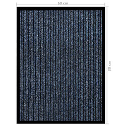 vidaXL Paillasson rayé Bleu 60x80 cm pas cher