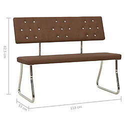 vidaXL Banc 110 cm Marron Similicuir pas cher