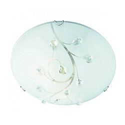 Searchlight Plafonnier en verre Flush Chrome 3 ampoules 12cm