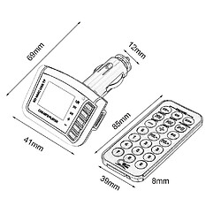 Avis Universal 1,44 '' '' LCD Wireless FM TRANSERTER CAR MP3 lecteur TF Carte USB Drive