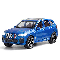 Universal 1/32 Moule en alliage Moulé X5 Véhicule de tout-terrain Simulation Acoustique et Lumière Retour Porte Ouverte Jouet Chariot pour Enfants | Voiture de jouet moulée sous pression (Bleu)