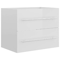 vidaXL Armoire d'évier Blanc brillant 60x38,5x48 cm Bois d’ingénierie