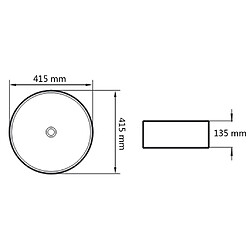 Acheter vidaXL Lavabo rond Céramique Noir 41,5 x 13,5 cm