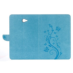 Wewoo Housse Étui bleu pour Samsung Galaxy Tab A 10.1 2016 / P580 Papillons Amour Fleurs Gaufrage Horizontal en cuir Flip avec support & Slots de cartes Portefeuille pas cher