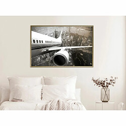 Paris Prix Affiche Murale Encadrée Plane Wing 90 x 60 cm Or