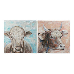 Cadre DKD Home Decor Caw Vache (100 x 3,5 x 100 cm) (2 Unités)