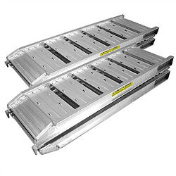 Avis Helloshop26 Lot de 2 rampes de chargement multi-usage pliante aluminium rail collision 182 cm jusqu'a 400kg gris 16_0001222