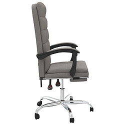 Avis vidaXL Fauteuil inclinable de bureau Taupe Tissu