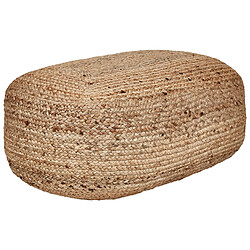 Beliani Coussin de sol ISARDA Jute 70x40x20 cm Géométrique Beige