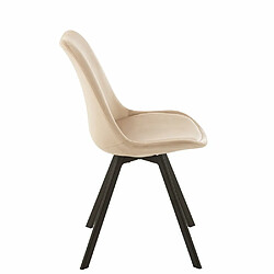 Avis Inside 75 Chaise design RATRI tissu beige, pieds métal noir