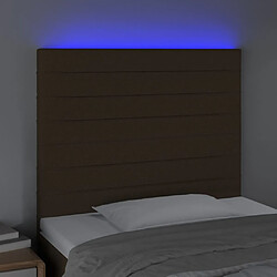 Avis Maison Chic Tête de lit scandinave à LED,meuble de chambre Marron foncé 100x5x118/128 cm Tissu -MN13776