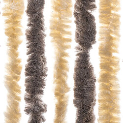 Acheter vidaXL Rideau anti-mouches marron foncé et beige 90x200 cm chenille