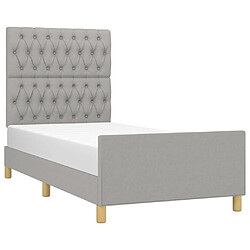 Avis Maison Chic Lit adulte - Cadre Structure de lit avec tête de lit Contemporain Gris clair 90x190 cm Tissu -MN43604