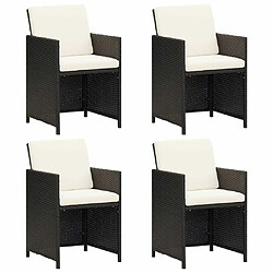 Maison Chic Lot de 4 Chaises de jardin,Fauteuil d'extérieur Résine tressée Noir -MN14756