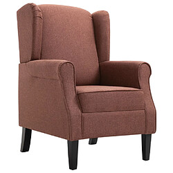 Avis Helloshop26 Fauteuil chaise siège lounge design club sofa salon marron tissu 1102205/3