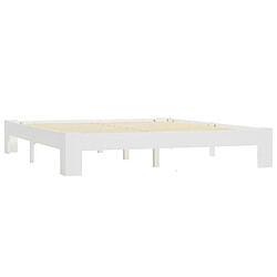 Maison Chic Lit adulte - Lit simple Cadre de lit,Structure du lit Contemporain Blanc Bois de pin massif 160 x 200 cm -MN32118