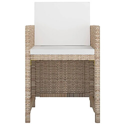 Acheter Maison Chic Salon de jardin 5 pcs + coussins - Mobilier/Meubles de jardin - Table et chaises d'extérieur Résine tressée Beige -MN50784