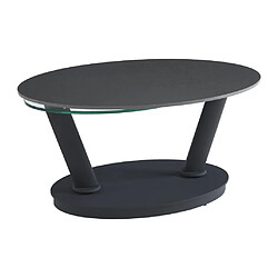 Avis Vente-Unique Table basse avec plateaux pivotants en céramique, verre trempé et métal - Anthracite et Noir - TANIOLI de Maison Céphy