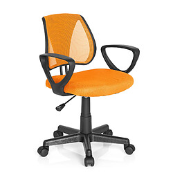 Hjh Office Chaise de bureau enfant / siège de bureau enfant KIDDY CD tissu maille orange pas cher