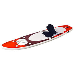 vidaXL Ensemble de planche SUP gonflable Rouge 330x76x10 cm