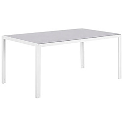 Beliani Table de jardin 160 x 90 cm Verre Gris CATANIA